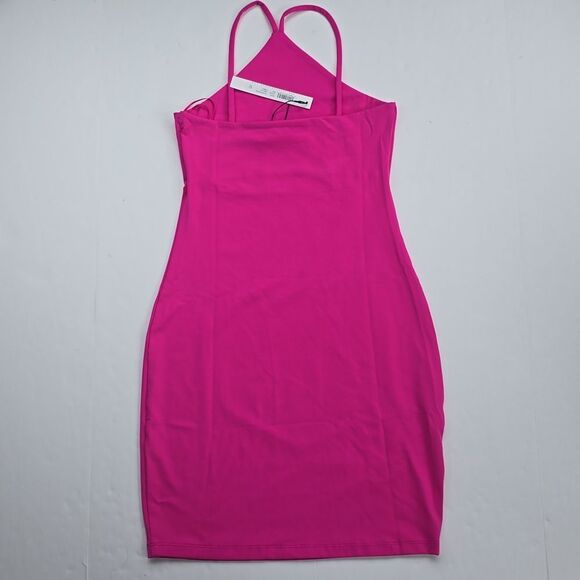 Susana Monaco NWT Pink Glow Racer Neck Ponte Jersey Pull On Mini Dress Size XS - Picture 8 of 9